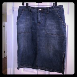 Knee length jean skirt
